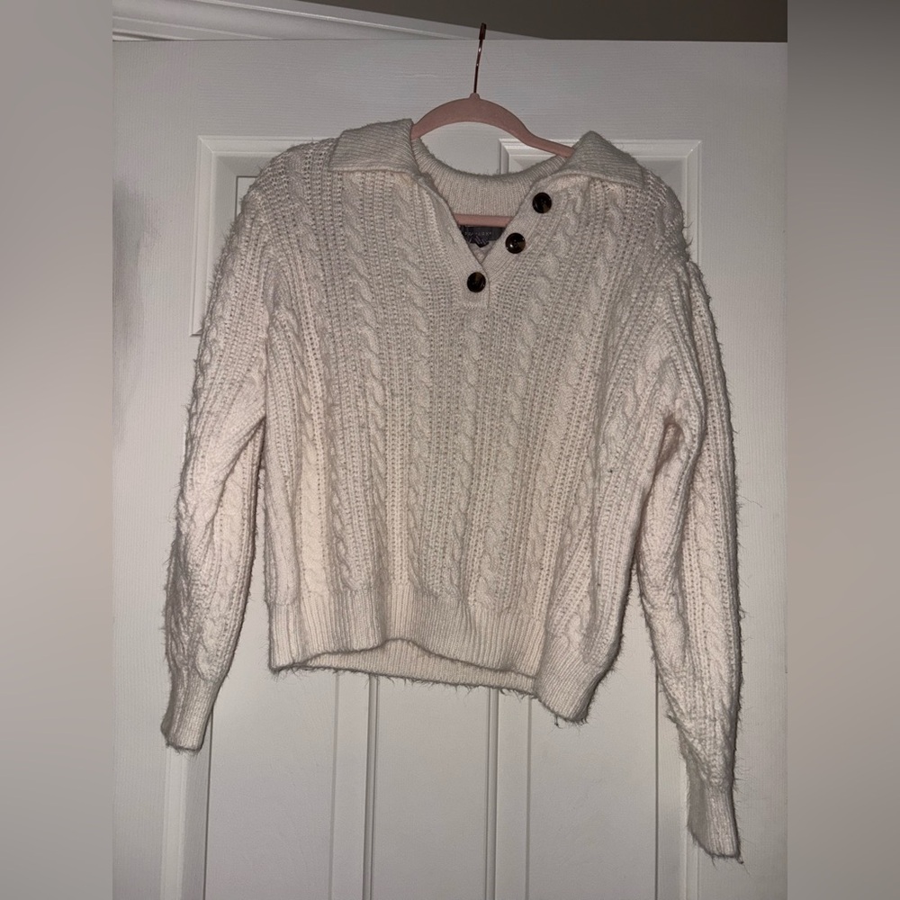 Primark Cream V-Neck Cable Knit Sweater